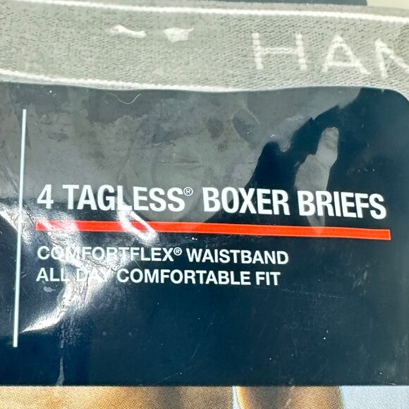 Lot Of 4 Hanes Men's Size Medium Boxer Briefs Tagless 100% Cotton New In Package - Picture 10 of 12